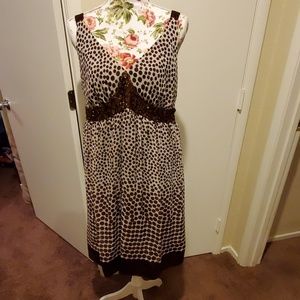 Brown and cream dot dress
